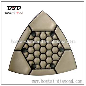 6 holes triangle dry polishing pad for marble and granite